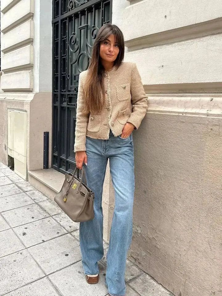 Heidi-Mode | Jacke Elegant Baumwolle mit Taschen Ideal für Jede Saison