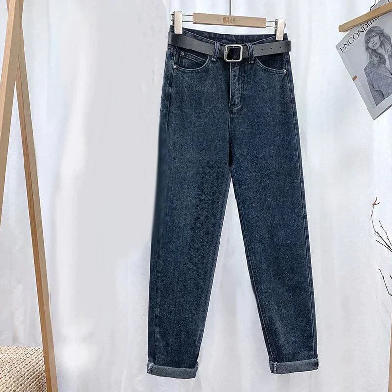 Heidi-Mode | Jeans Hohe Taille Gerade Beinform Klassisches 5 Taschen Design Lässig Komfort - Image 3