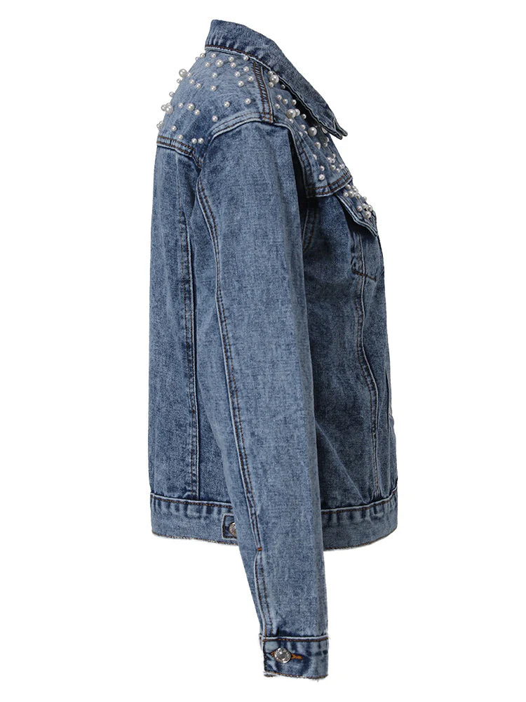 Heidi-Mode | Jeansjacke - Denim-Liebling mit Stilvoller Perlenverzierung - Image 3