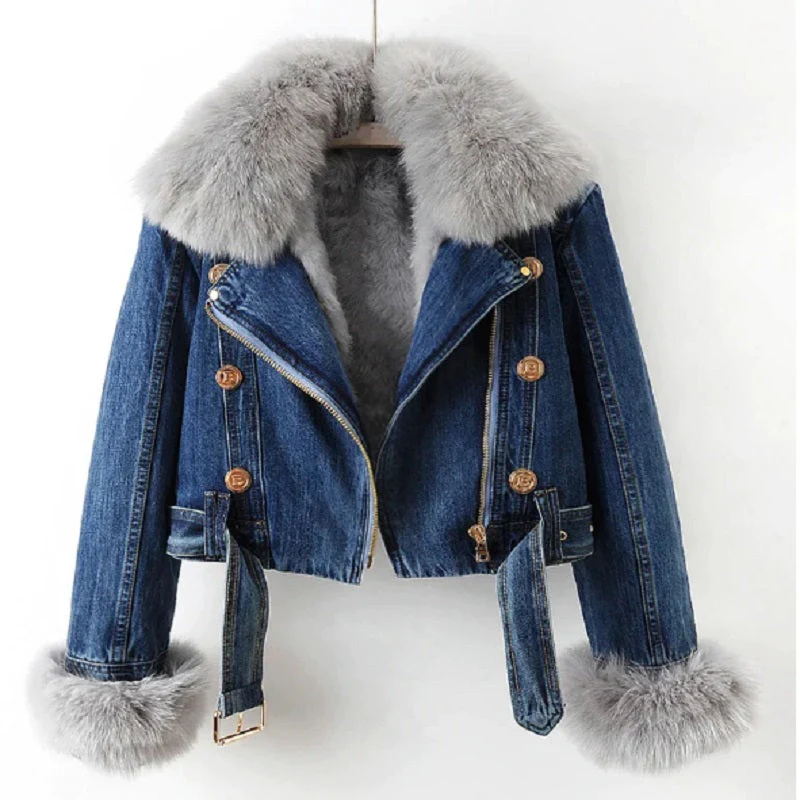Heidi-Mode | Lässige Jeansjacke mit Fellkragen - Image 2