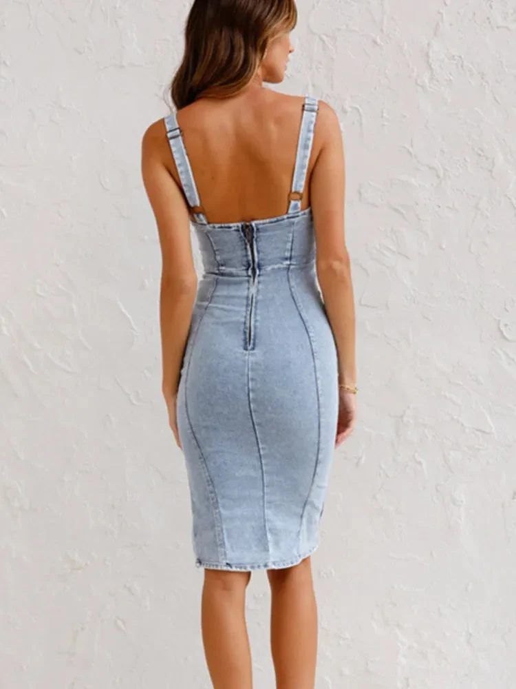 Heidi-Mode | Jeanskleid mit Verstellbaren Trägern - Image 3