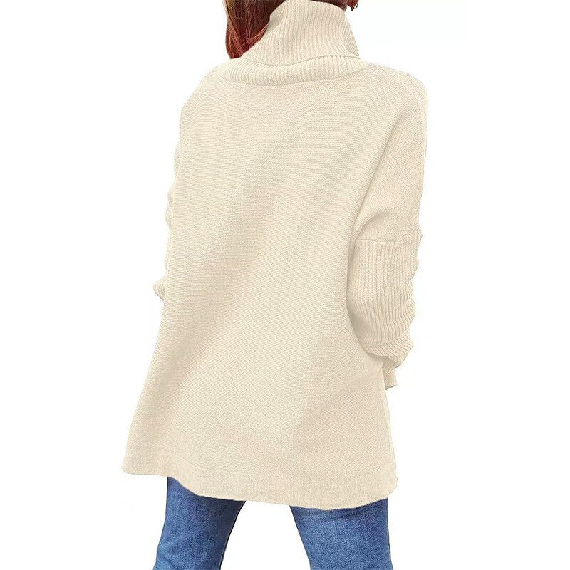 Heidi-Mode | Jumper - Frauen Herbst Bequemer Rollkragenpullover