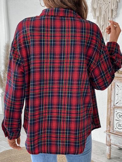 Heidi-Mode | Karierte Button-Up Langarmbluse