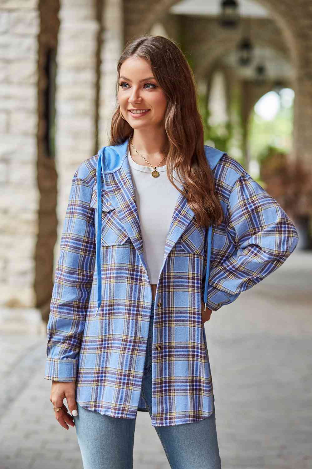 Heidi-Mode | Karierter Langarm Kapuzenjacke - Image 15