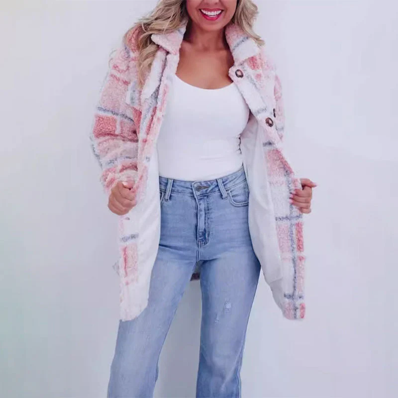 Heidi-Mode | Karierte Teddyjacke für Damen