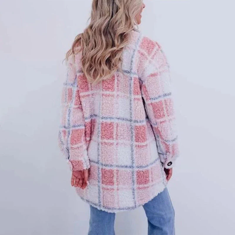 Heidi-Mode | Karierte Teddyjacke für Damen - Image 2