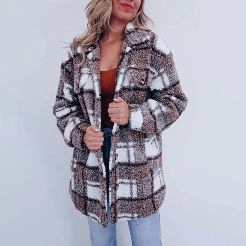Heidi-Mode | Karierte Teddyjacke für Damen - Image 4
