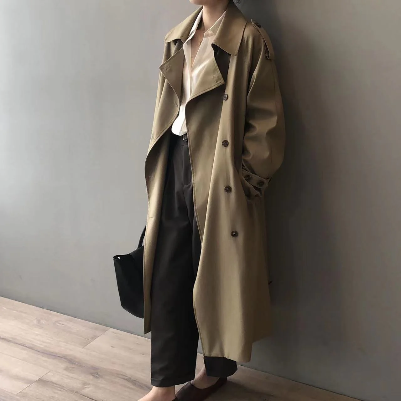 Heidi-Mode | Klassischer Trenchcoat Damen Oversized Windbreaker, Doppelreihig - Image 3