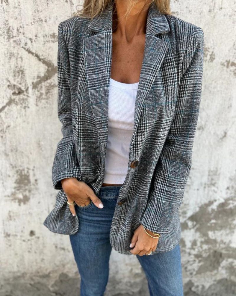 Heidi-Mode | Klassische Karo Blaue Jacke - Image 2