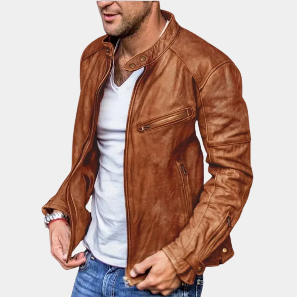 Heidi-Mode | Klassische Wetterfeste Lederjacke für Männer - Image 2