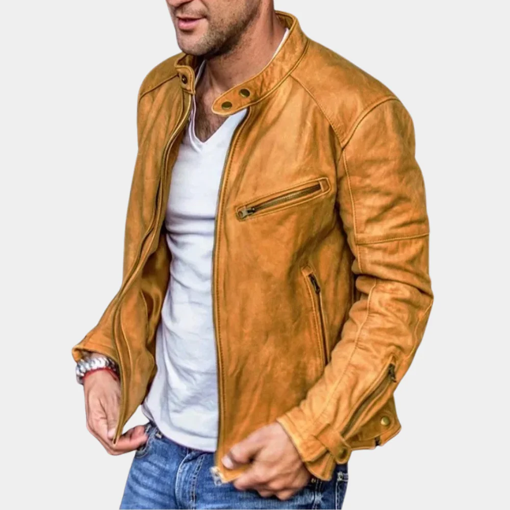 Heidi-Mode | Klassische Wetterfeste Lederjacke für Männer - Image 4
