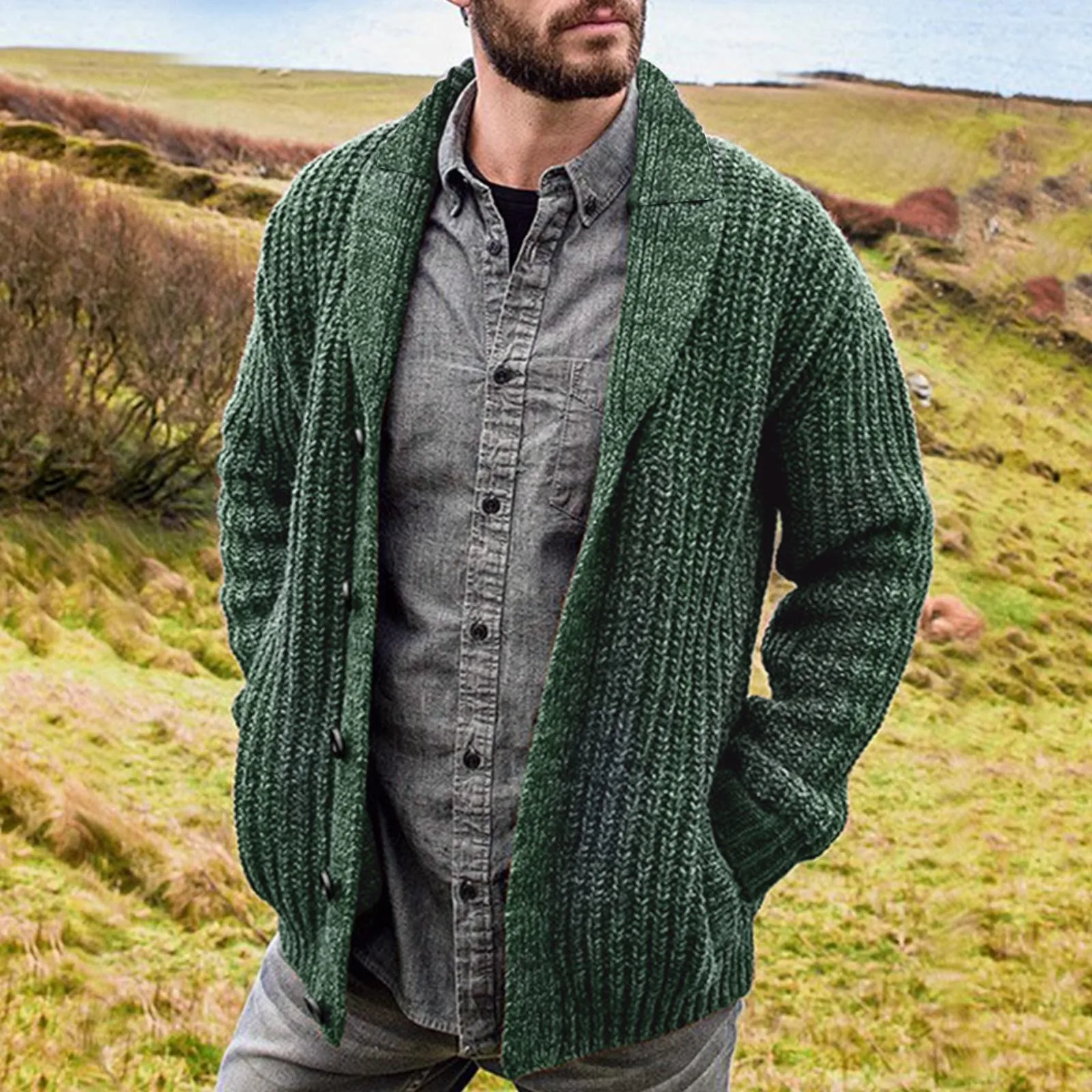Heidi-Mode | Klassische Herren Strickjacke Im Retro Stil - Image 2