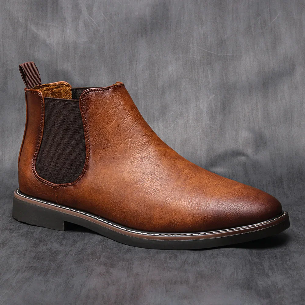 Heidi-Mode | Klassische Herrenschuhe Stiefel Im Chelsea Stil Aus Leder