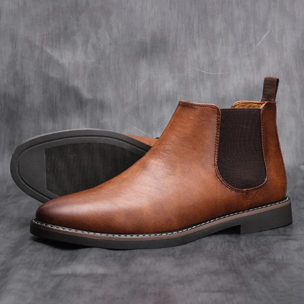 Heidi-Mode | Klassische Herrenschuhe Stiefel Im Chelsea Stil Aus Leder - Image 5
