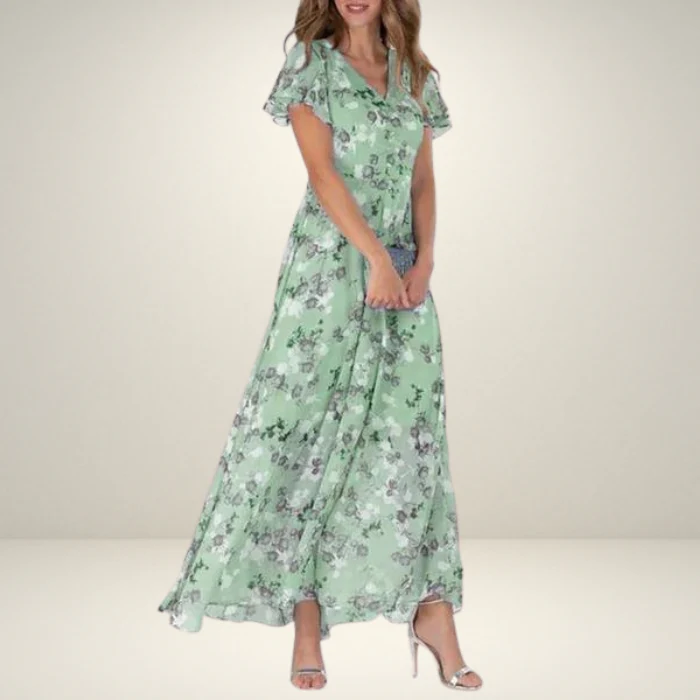 Heidi-Mode | Kleid Fließend Kurze Ärmel Maxikleid Sommerkleid - Image 3