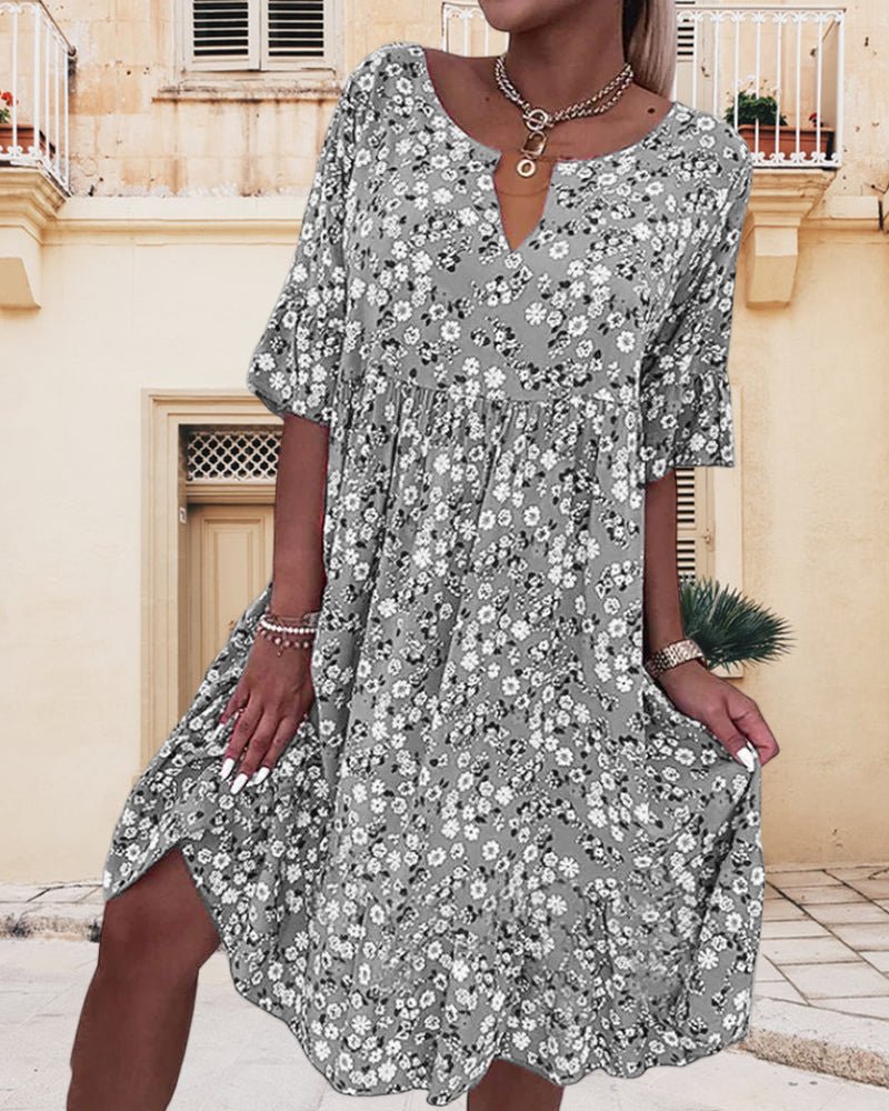 Heidi-Mode | Kleid mit Blumenmuster und Entspannter Passform für Damen - Image 2