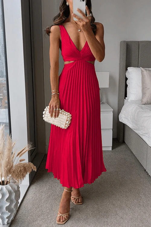 Heidi-Mode | Kleid mit Faltigem Kragen Damen Abendkleid - Image 3