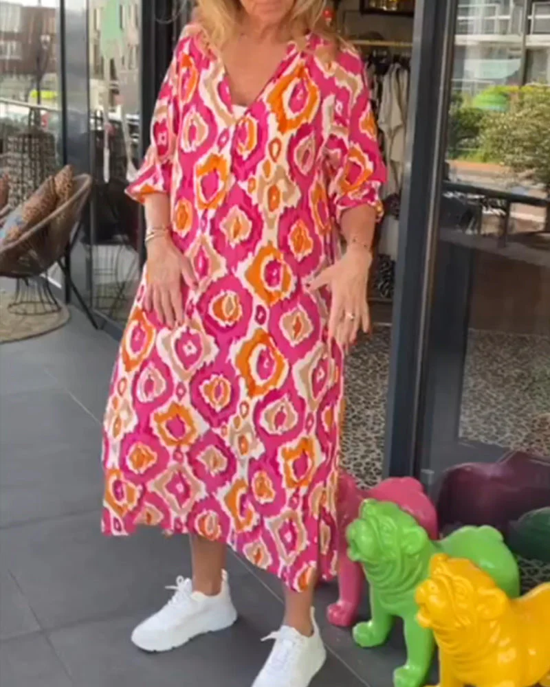 Heidi-Mode | Kleid mit Motivdruck und Halbärmeln