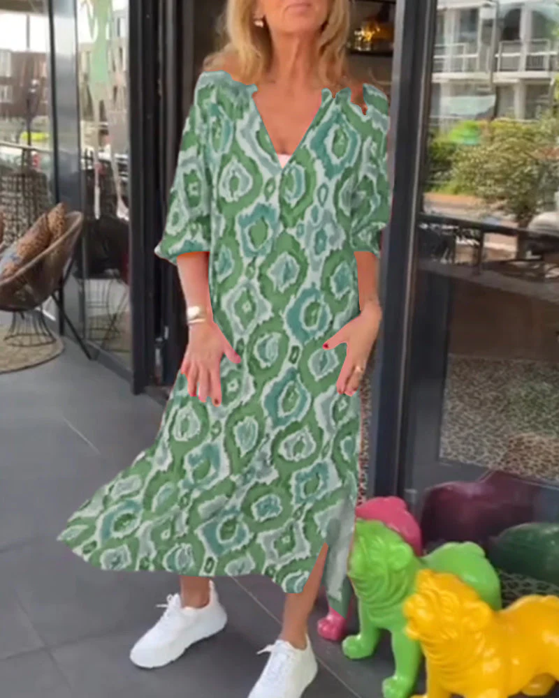 Heidi-Mode | Kleid mit Motivdruck und Halbärmeln - Image 8