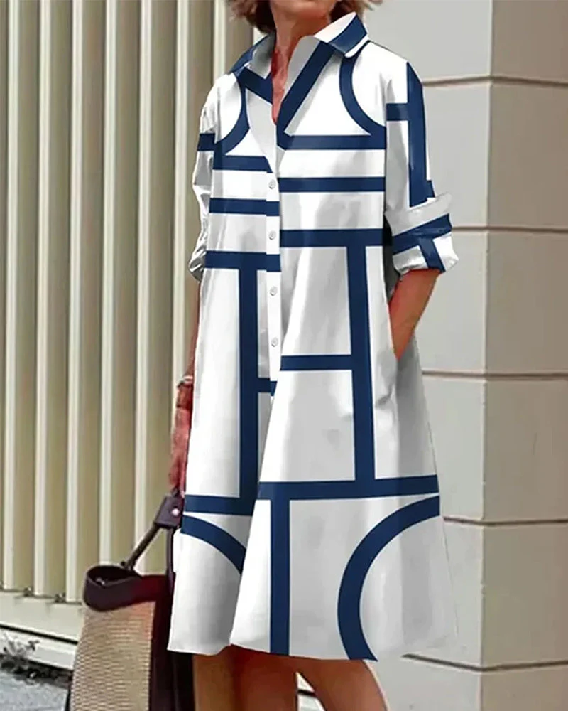 Heidi-Mode | Kleid mit Taschen und Geometrischem Aufdruck - Image 2