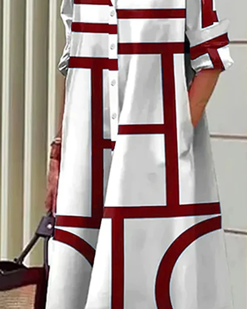 Heidi-Mode | Kleid mit Taschen und Geometrischem Aufdruck - Image 7