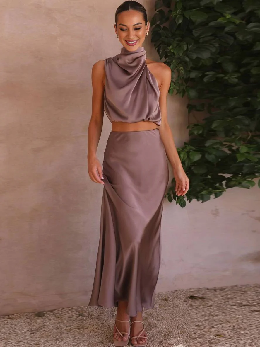 Heidi-Mode | Kleid Gäste Hochzeit Damen Halter Ärmellos Damen Elegante Abend Zweiteilige Brautjungfernkleid - Image 20