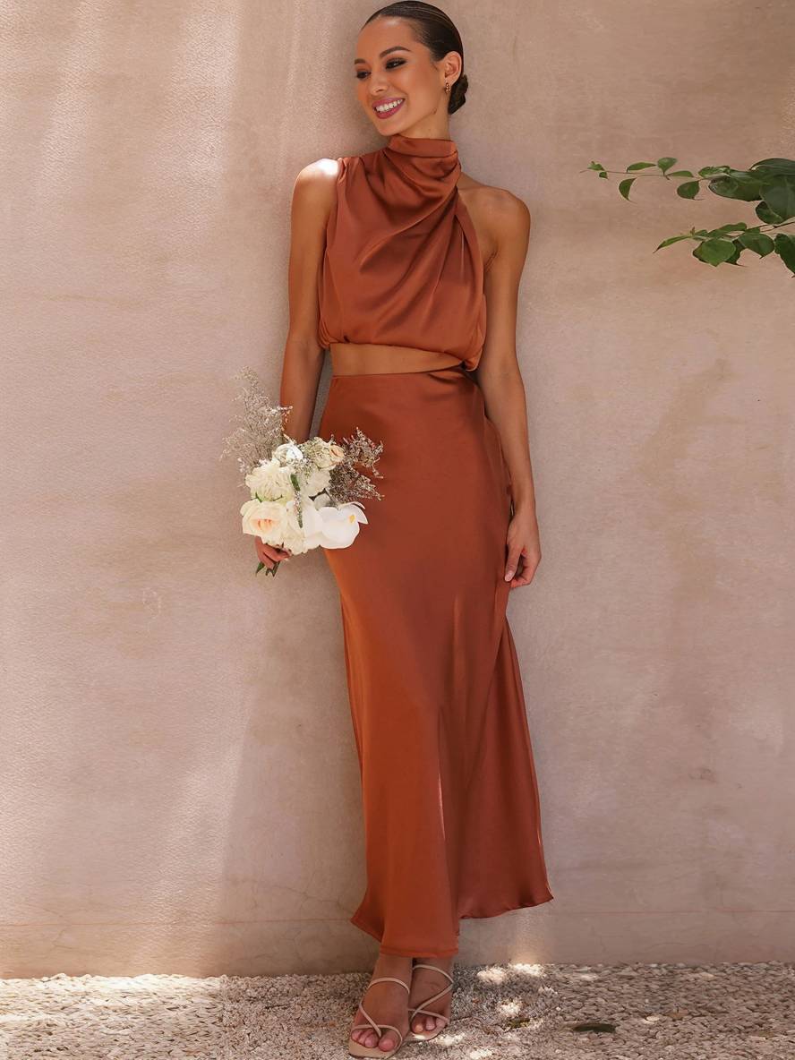 Heidi-Mode | Kleid Gäste Hochzeit Damen Halter Ärmellos Damen Elegante Abend Zweiteilige Brautjungfernkleid - Image 26