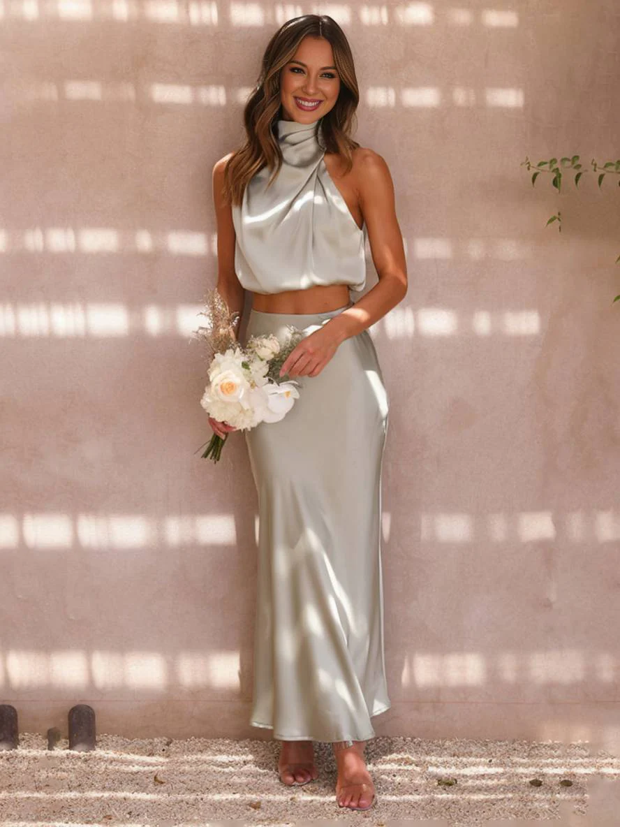 Heidi-Mode | Kleid Gäste Hochzeit Damen Halter Ärmellos Damen Elegante Abend Zweiteilige Brautjungfernkleid - Image 30