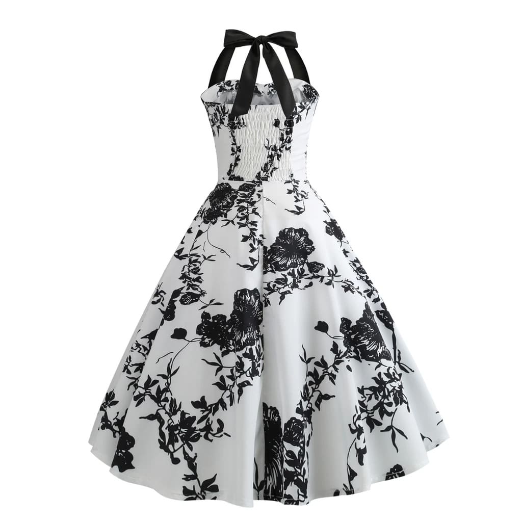 Heidi-Mode | Vintage Kleid Pin-Up Schwarze Blumen - Image 2
