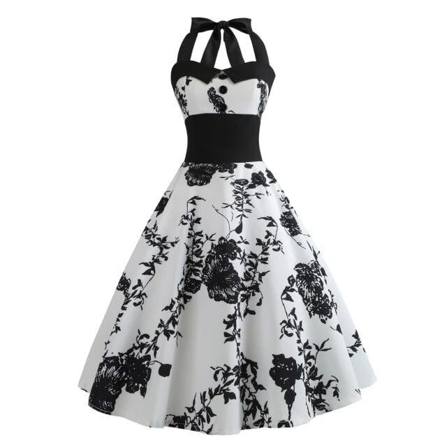 Heidi-Mode | Vintage Kleid Pin-Up Schwarze Blumen - Image 3