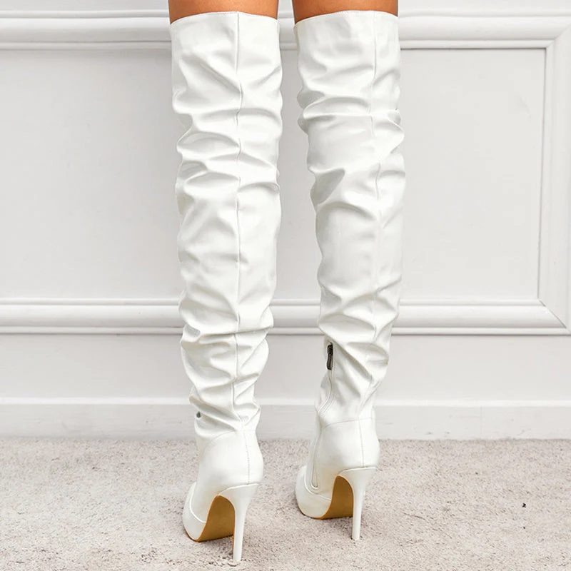 Heidi-Mode | Kniehohe Lange Stiefel für Frauen mit Super Hohem Absatz für Partys - Image 2