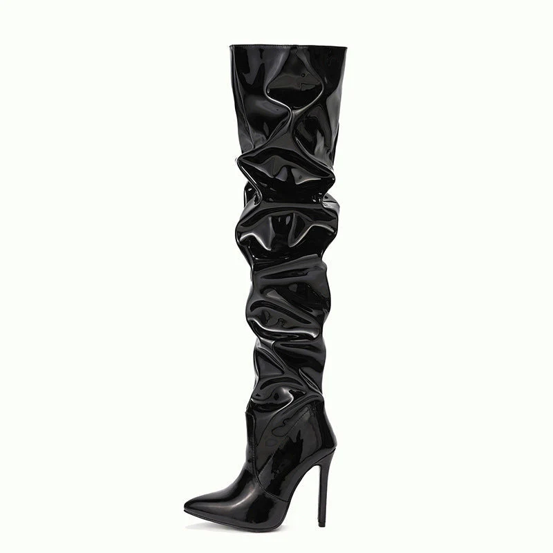 Heidi-Mode | Kniehohe Lange Stiefel für Frauen mit Super Hohem Absatz für Partys - Image 4