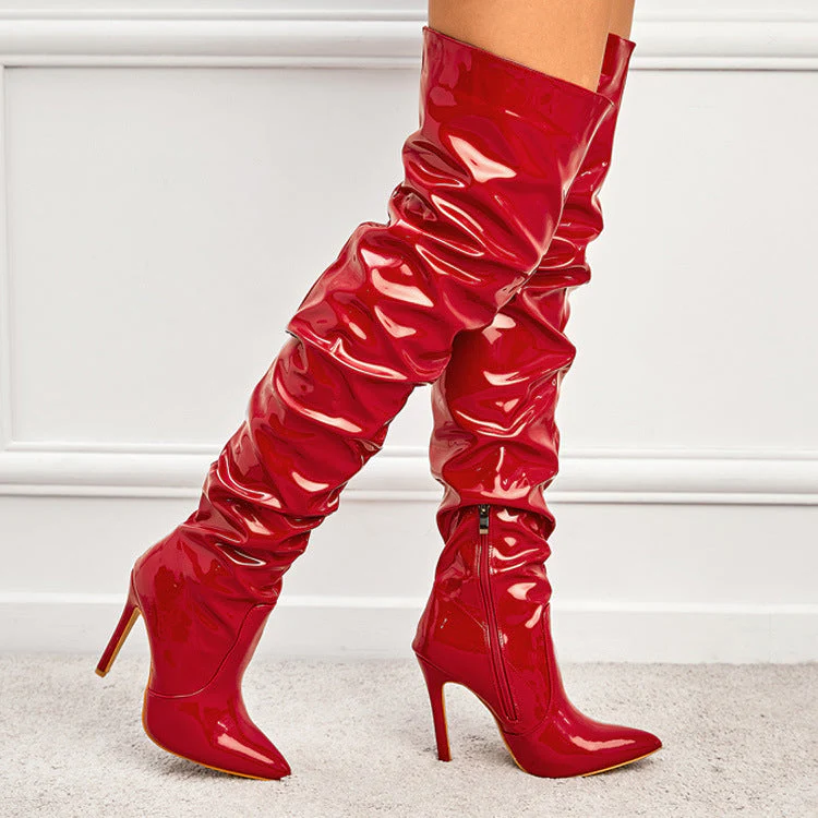 Heidi-Mode | Kniehohe Lange Stiefel für Frauen mit Super Hohem Absatz für Partys - Image 7