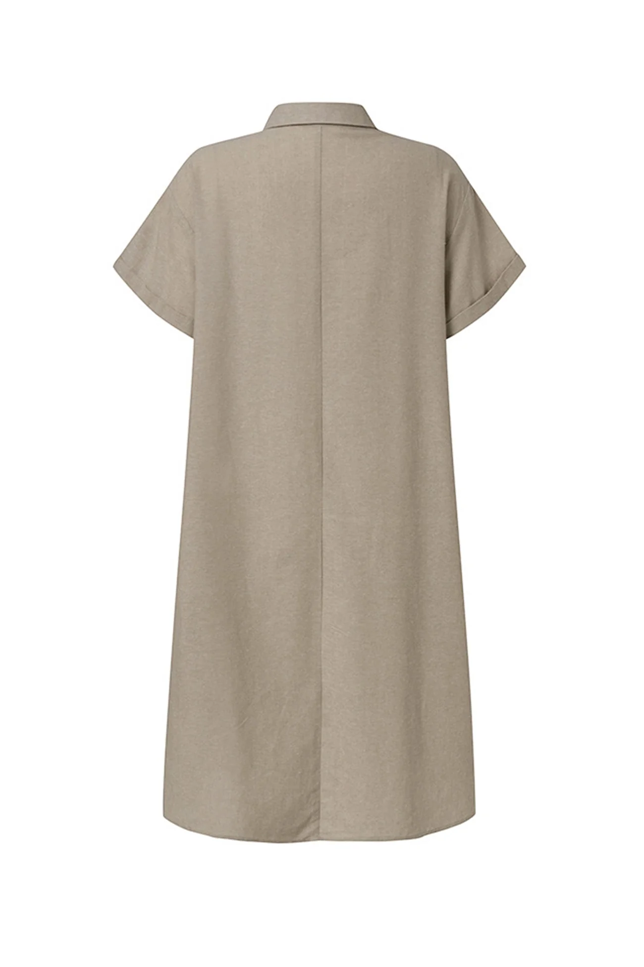 Heidi-Mode | Knopfverschluss Baumwoll-Leinen Strandkleid - Image 4