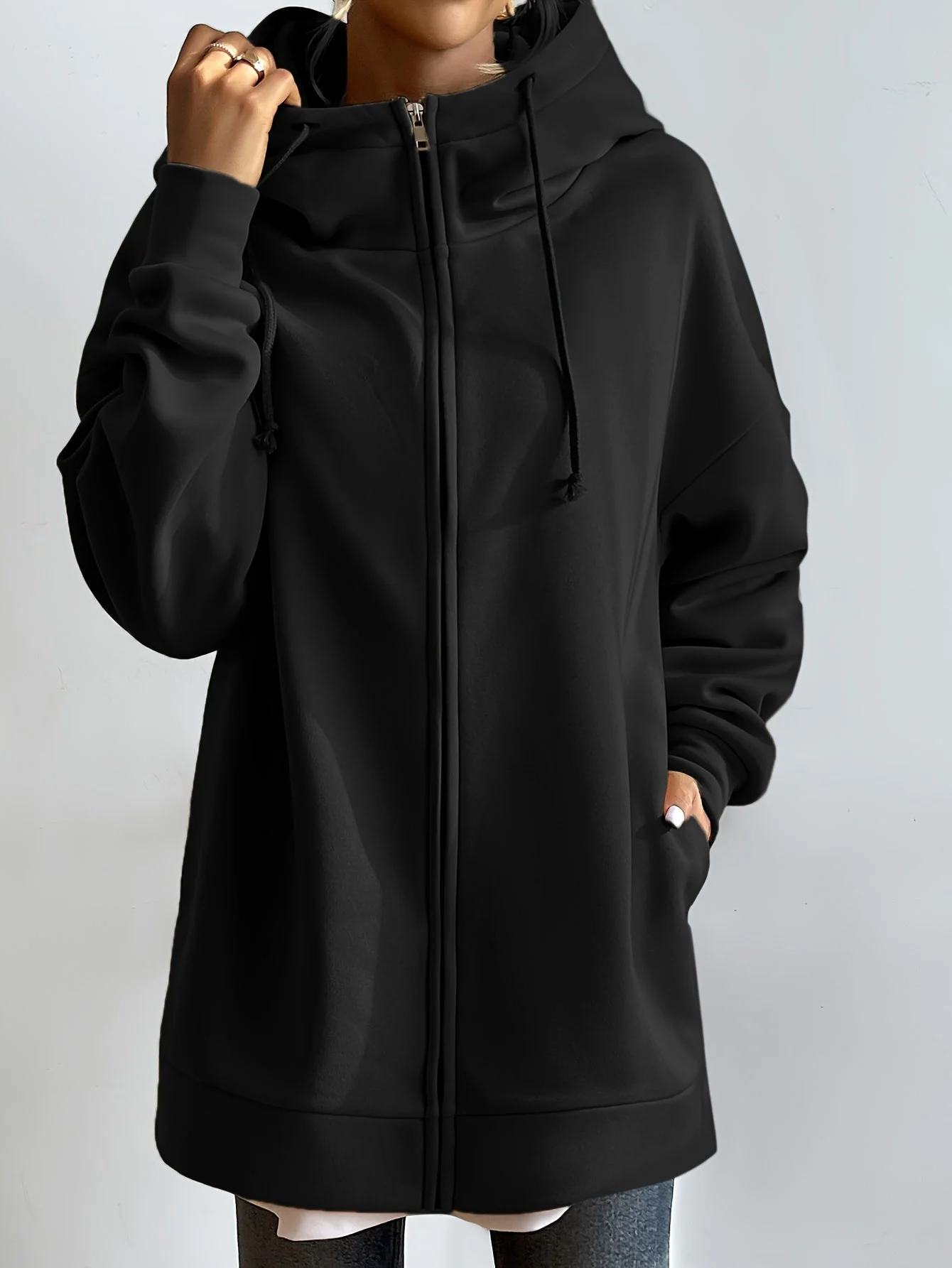 Heidi-Mode | Comfort - Extrem Bequemer Langer Zip-Up-Plüsch-Hoodie mit Kapuze für Damen - Image 8