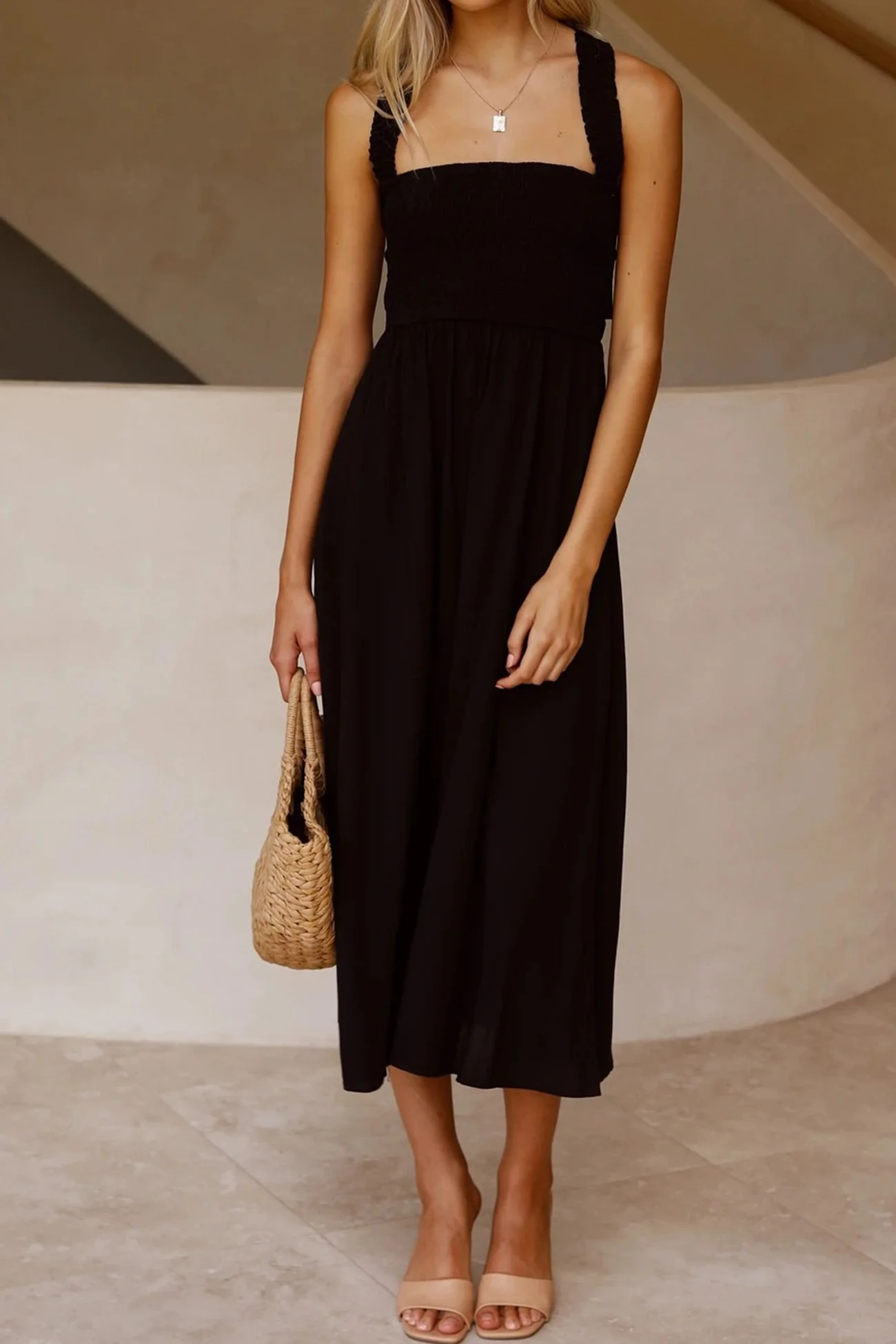 Heidi-Mode | Crisscross Tie-Back Midi Kleid - Image 12