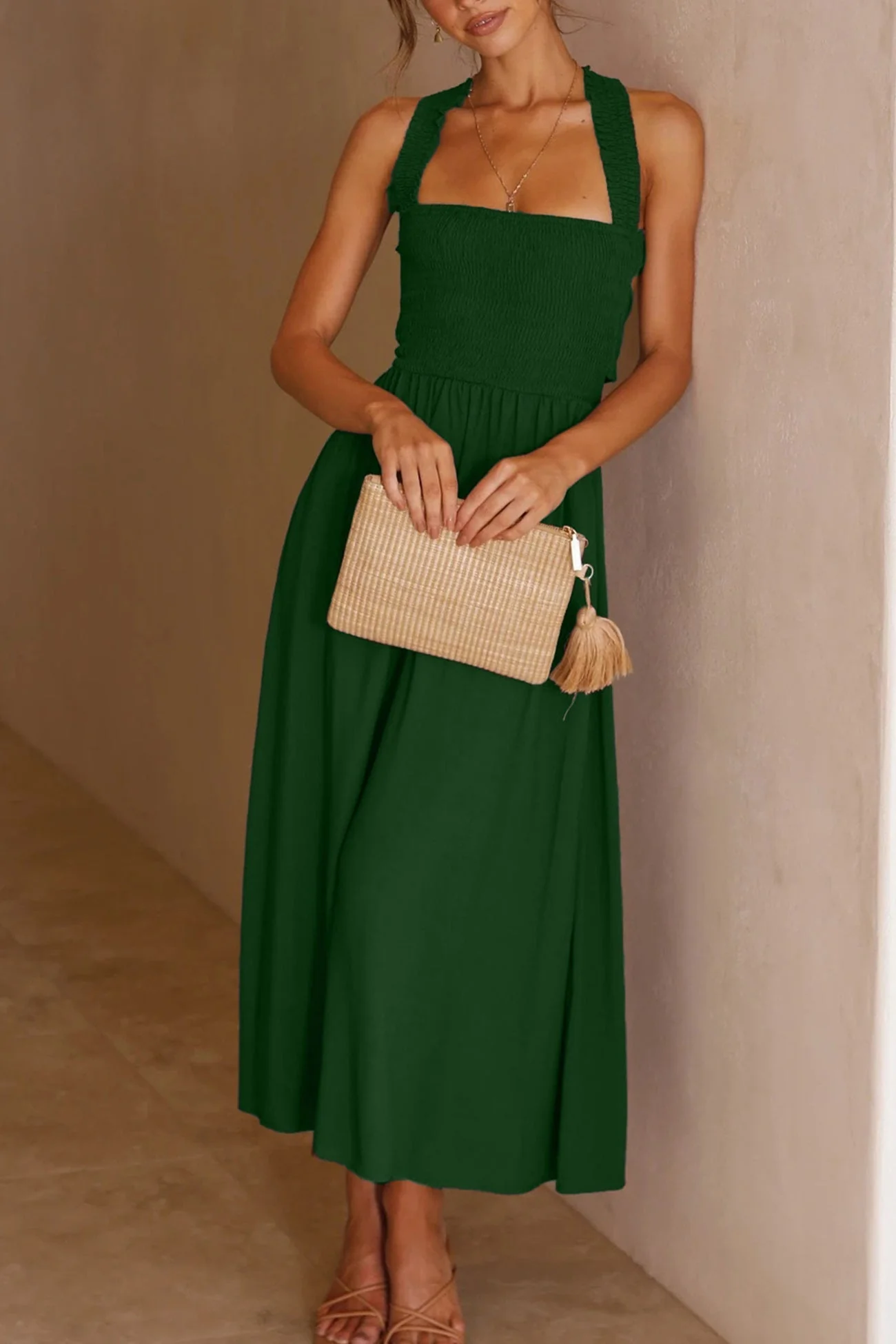 Heidi-Mode | Crisscross Tie-Back Midi Kleid - Image 15