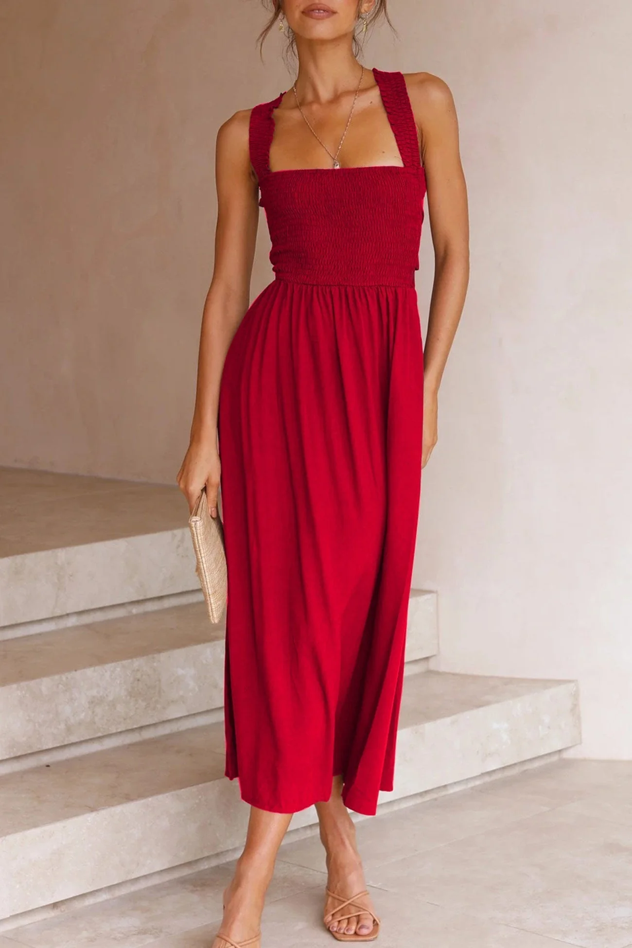 Heidi-Mode | Crisscross Tie-Back Midi Kleid - Image 8