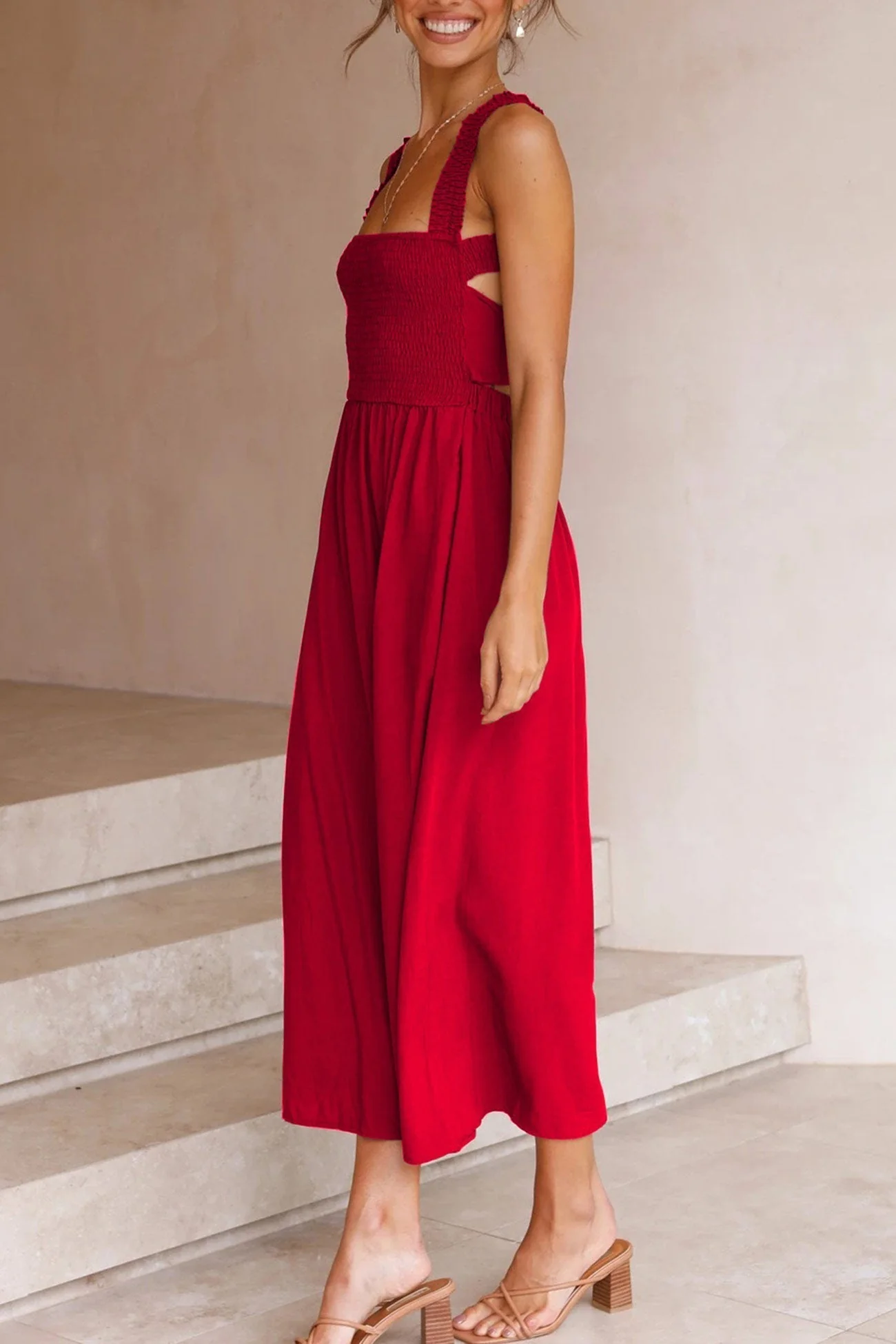 Heidi-Mode | Crisscross Tie-Back Midi Kleid - Image 9