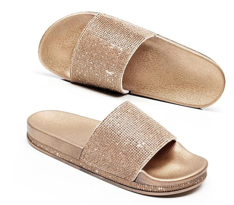 Heidi-Mode | Kristall Diamant Slides mit Besatz Sandalen - Image 18