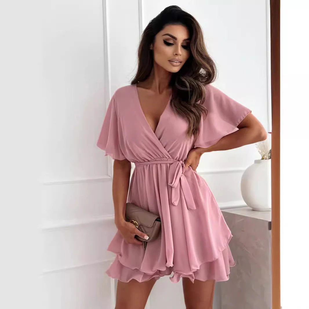Heidi-Mode | Kurzes Rüschensaum Damen-Minikleid - Image 2