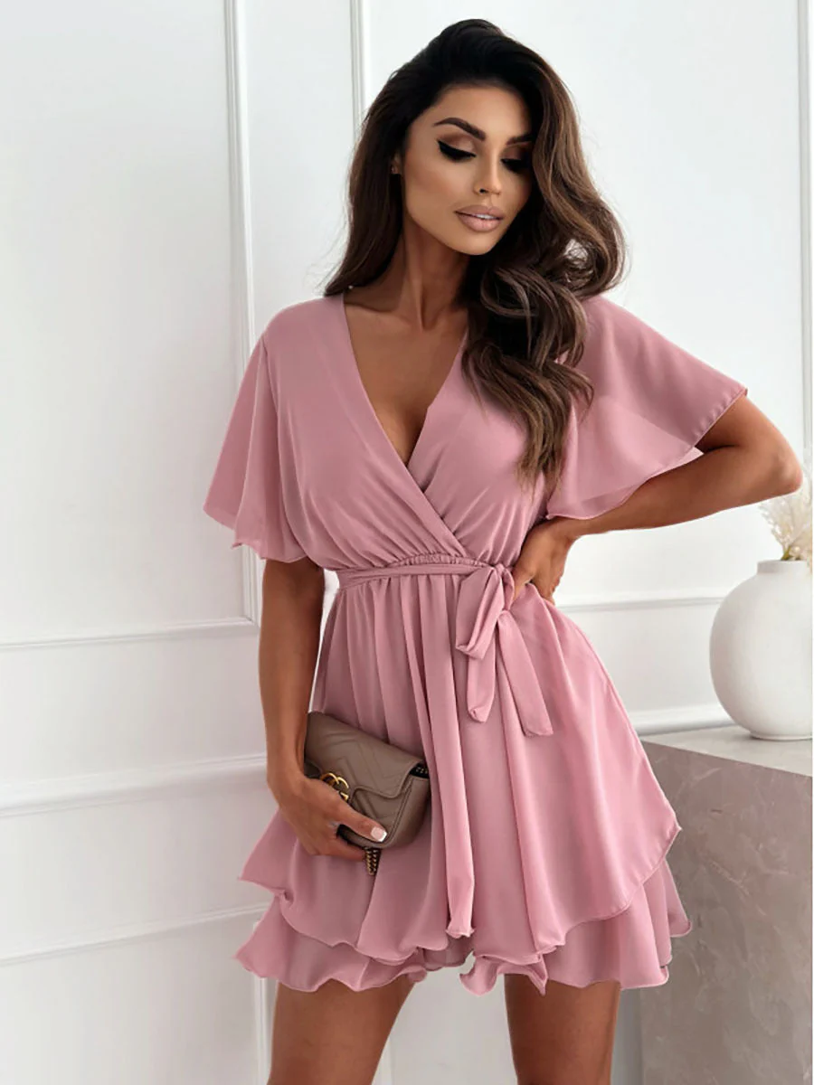 Heidi-Mode | Kurzes Rüschensaum Damen-Minikleid - Image 6