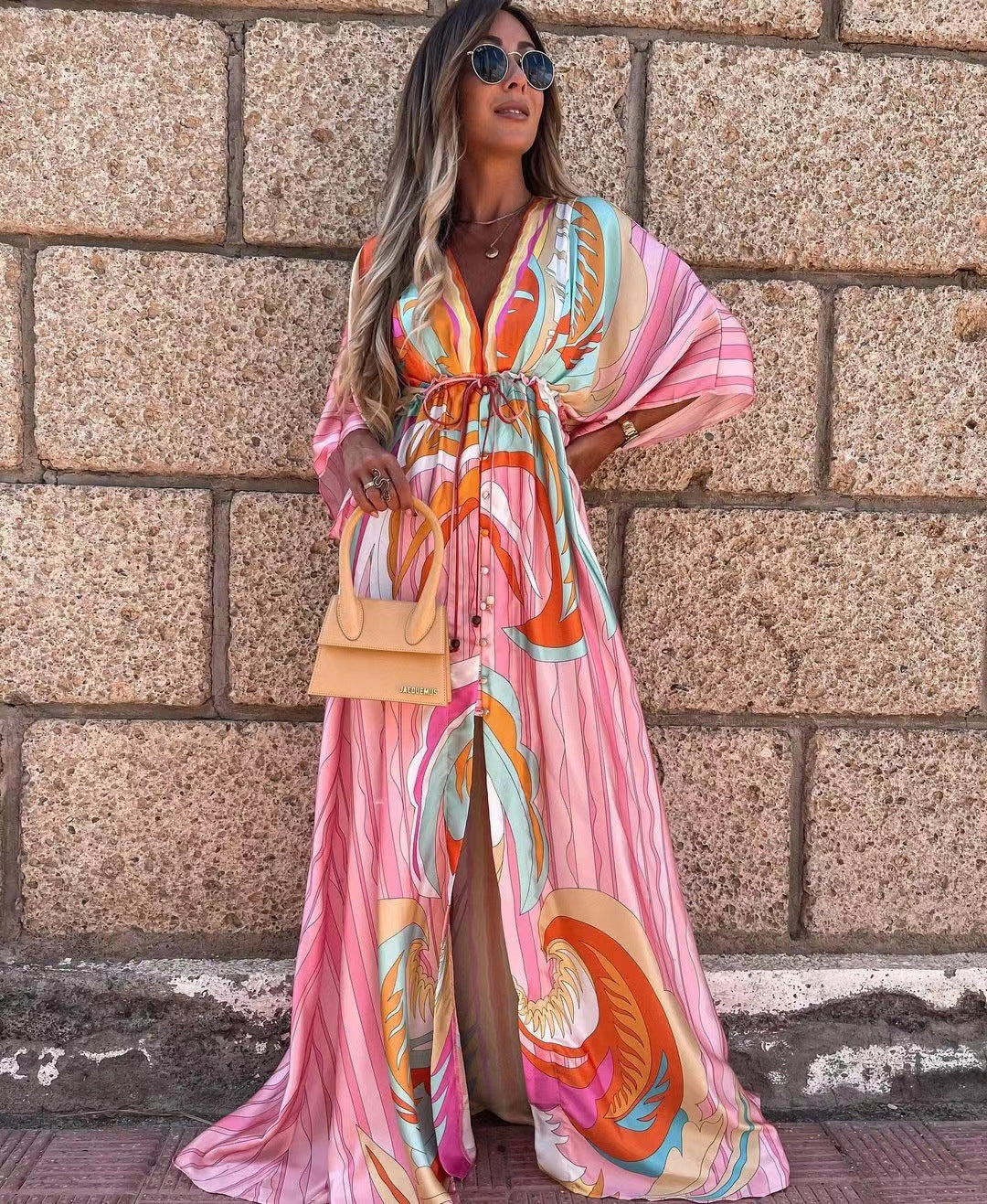 Heidi-Mode | Kurzarm Schwingendes Langkleid