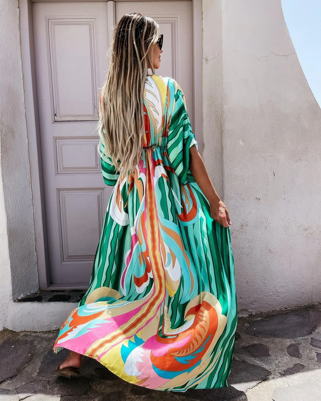 Heidi-Mode | Kurzarm Schwingendes Langkleid - Image 11