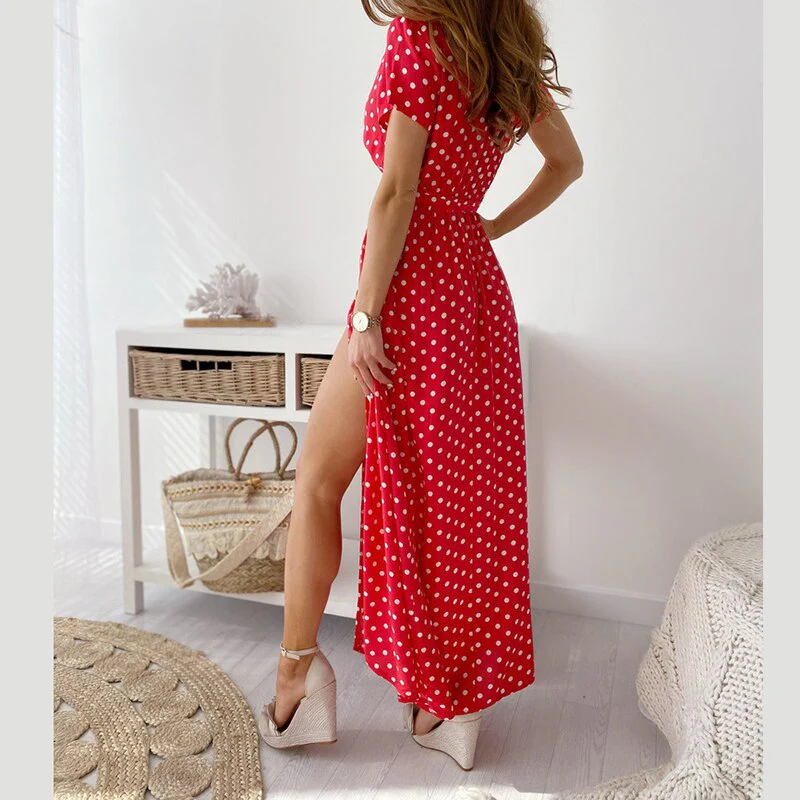 Heidi-Mode | Kurzarm Wickelkleid mit Punkten - Image 4
