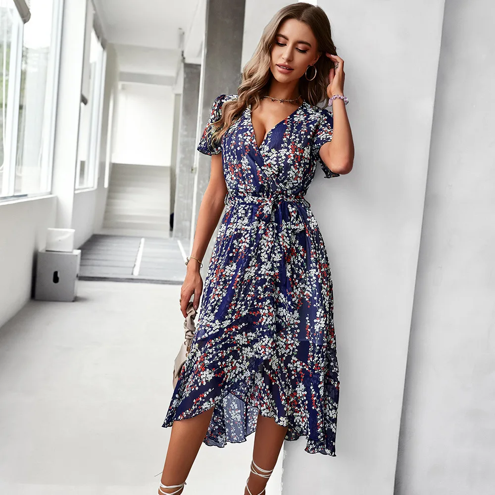 Heidi-Mode | Kurzarmkleid mit V-Ausschnitt für Frauen - Image 3