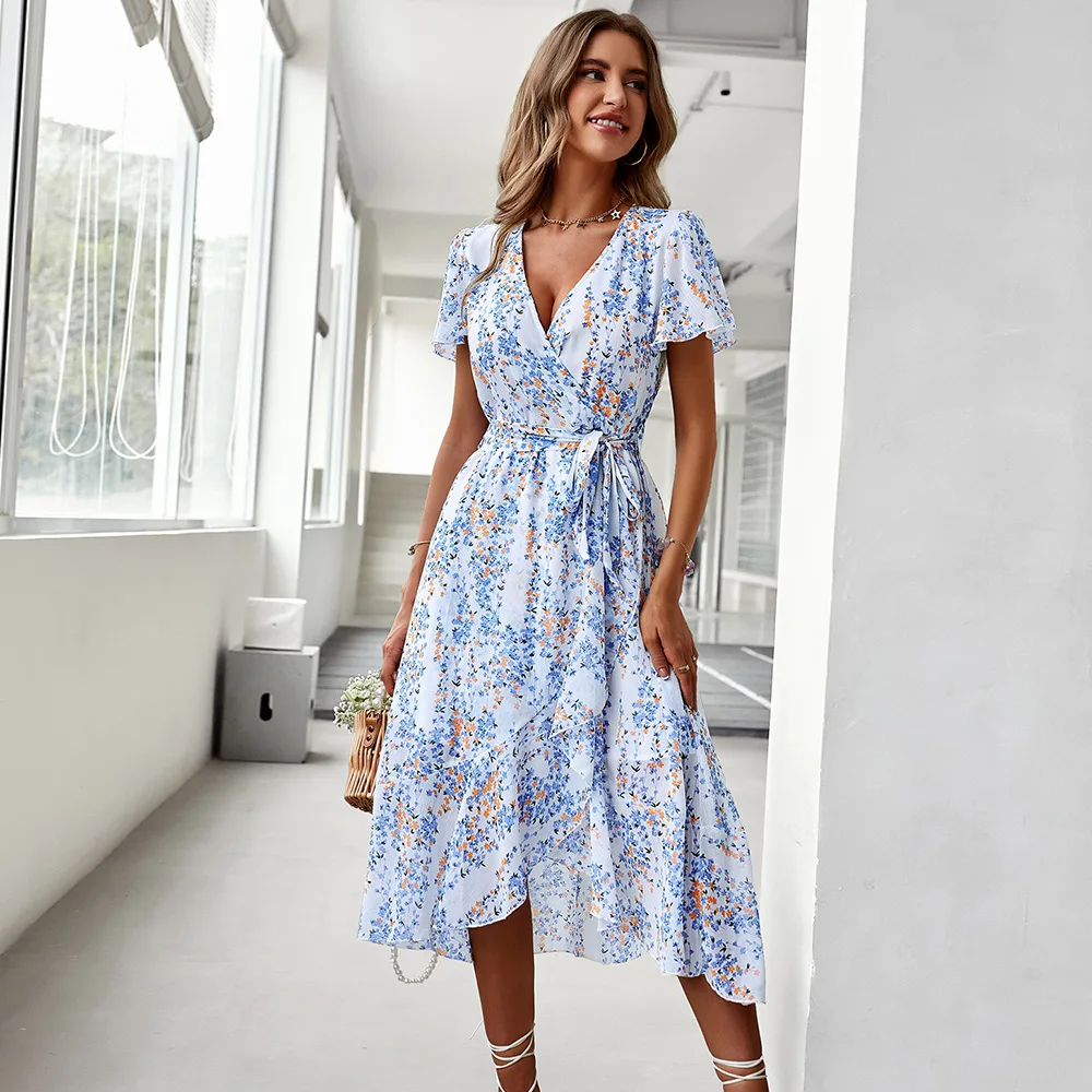 Heidi-Mode | Kurzarmkleid mit V-Ausschnitt für Frauen - Image 5