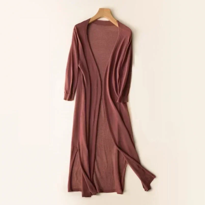 Heidi-Mode | Lange Offene Front Strickjacke - Image 6