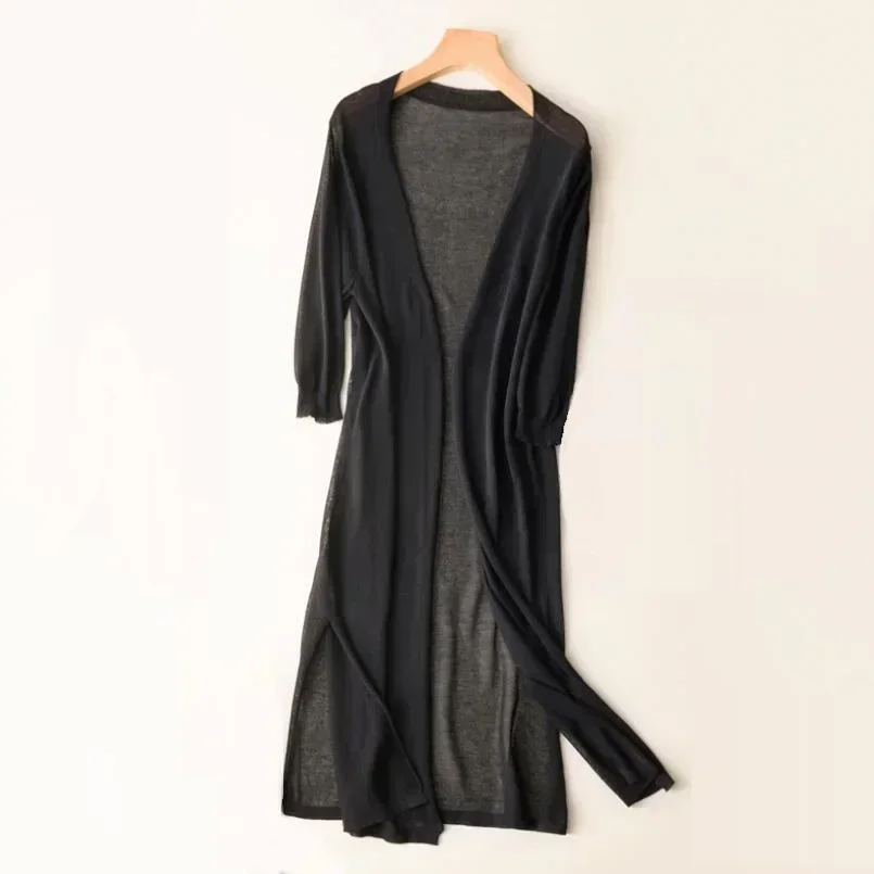 Heidi-Mode | Lange Offene Front Strickjacke - Image 8