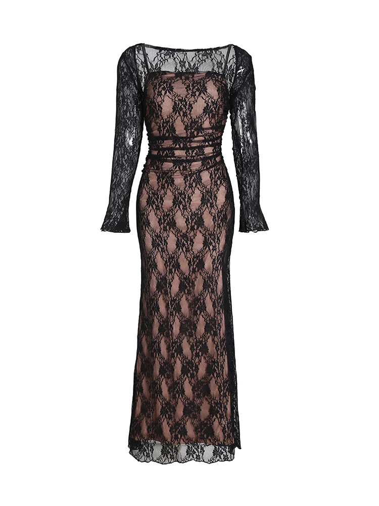 Heidi-Mode | Lange Spitzen Maxi Festkleid Im Set Klodina - Image 4